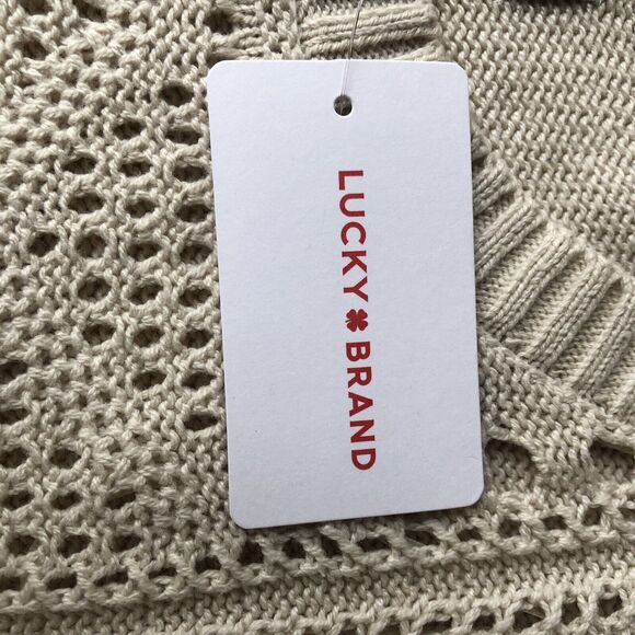 Lucky Brand Women’s Crochet Sweater Vest Beige / Ivory Small NWT - Picture 14 of 14